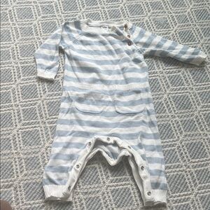Baby 6m Striped Blue and White One Piece